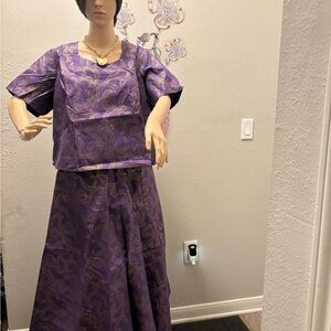Elegant Purple Skirt Set